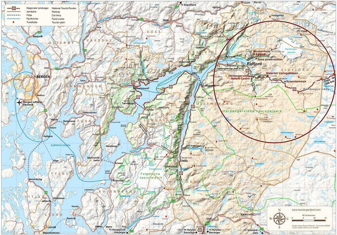 hardangerfjord Norvegji hartë