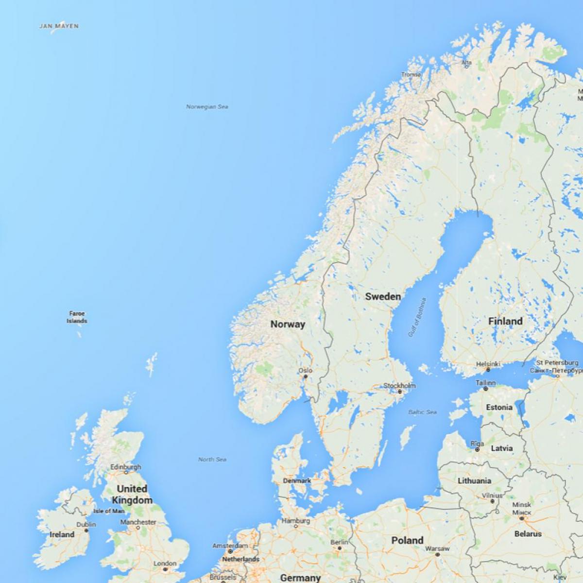 harta norvegji Norvegjia