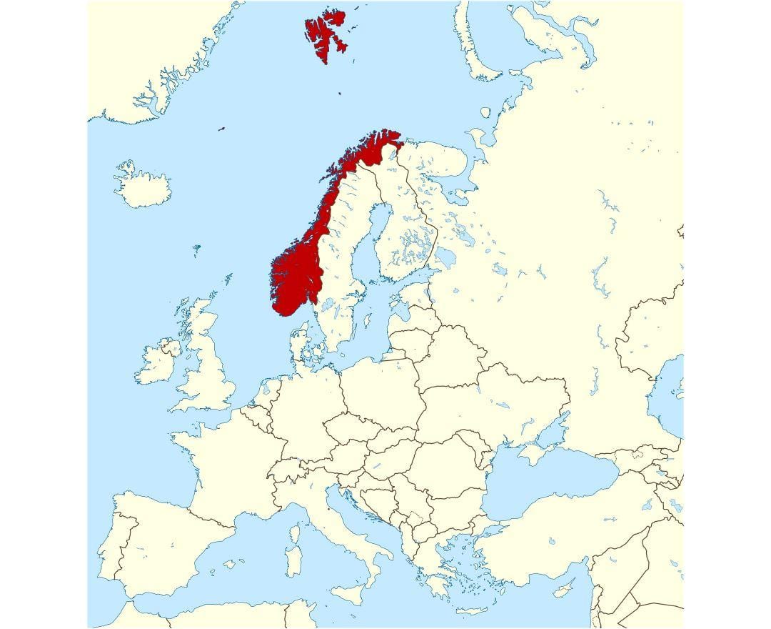 Norvegji vendndodhjen në hartë