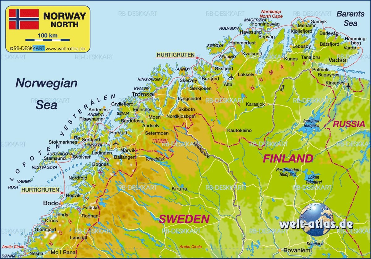 Harta e kirkenes Norvegji