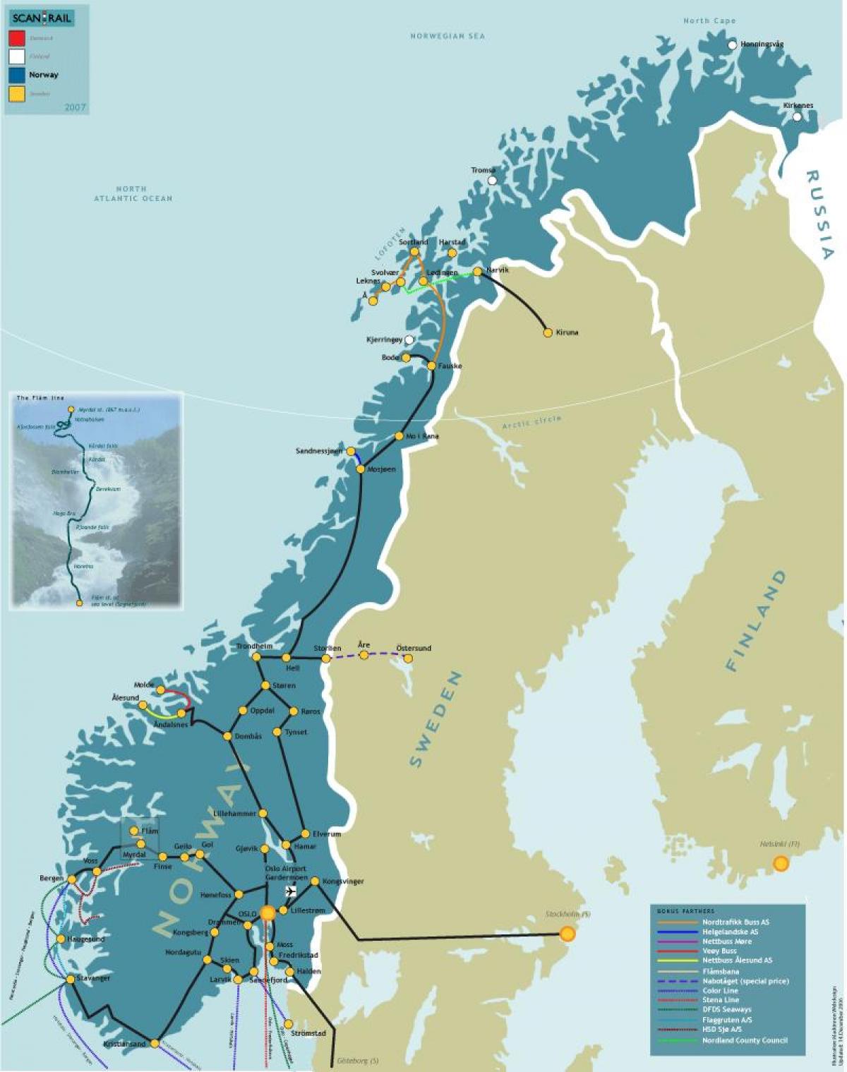 Norvegji hekurudhor hartë