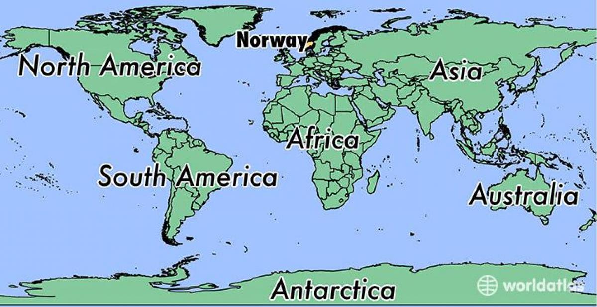 Harta e Norvegjisë vend në botë 