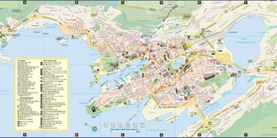 Bergen të Norvegjisë hartë të qytetit