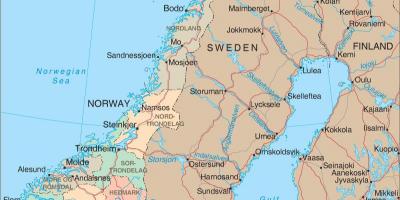Një hartë e Norvegjisë