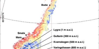 Norvegji temperatura hartë