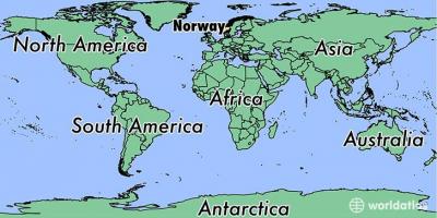 Harta e Norvegjisë vend në botë 
