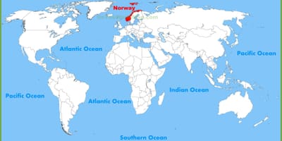 Hartë të botës duke treguar Norvegji